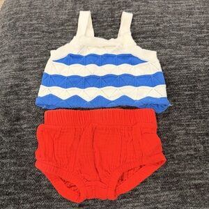 Cat & Jack Blue and Red Knit Diaper Cover Set